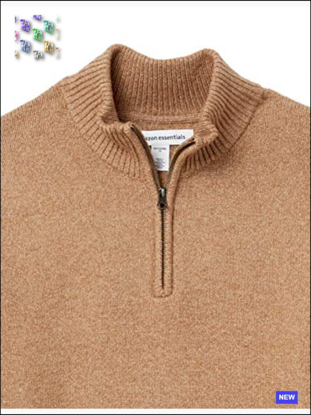 Men's Long-Sleeve Quarter-Zip Pullover Sweater Soft Touch Midweight Relaxed Fit - Picture 6 of 7